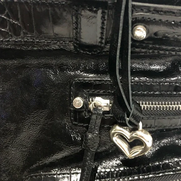 Vintage Brighton Black Patent Leather Shoulder Hand Bag - Picture 3 of 13